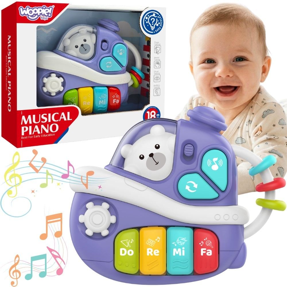 Interaktyvus muzikinis fortepijonas WOOPIE BABY laivelis