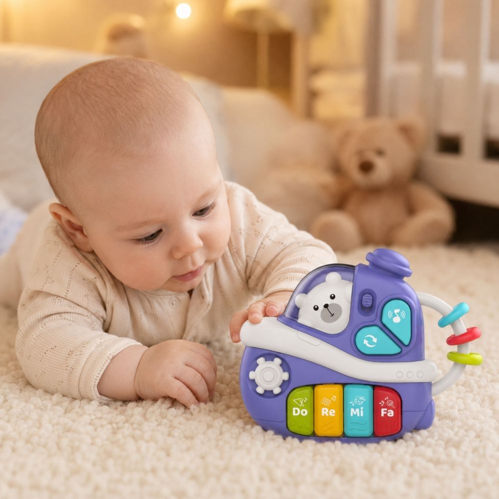 Interaktyvus muzikinis fortepijonas WOOPIE BABY laivelis