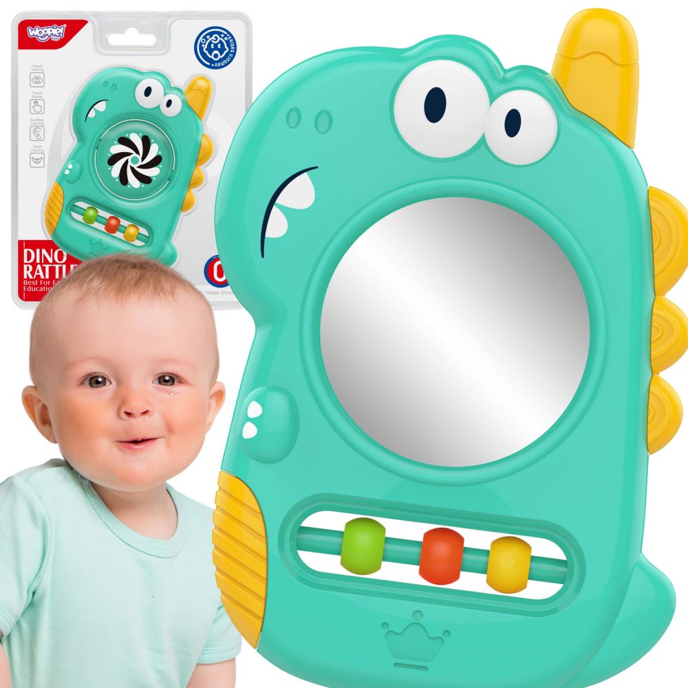 Jutiminis žaislas-kramtukas su veidrodėliu WOOPIE BABY Dino