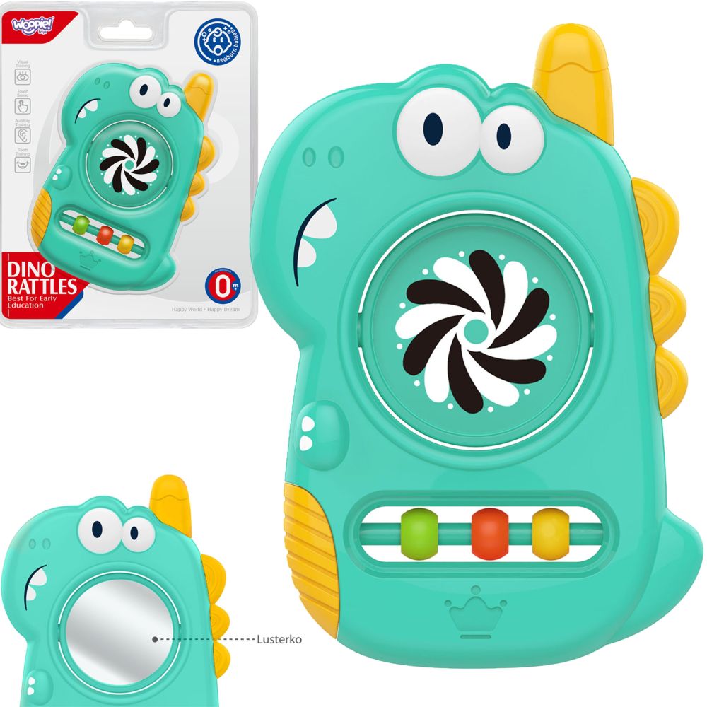 Jutiminis žaislas-kramtukas su veidrodėliu WOOPIE BABY Dino