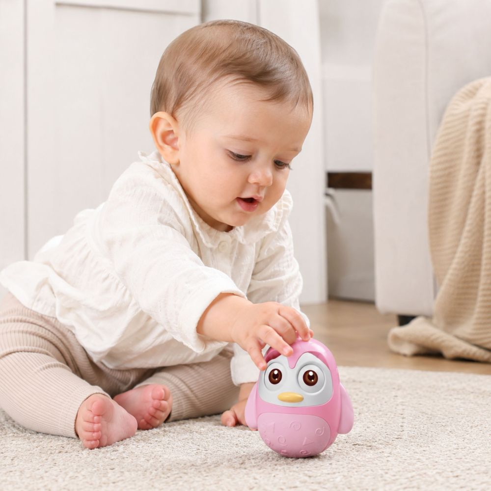 Sensorinis žaislas WOOPIE BABY Pingvinas, rožinis