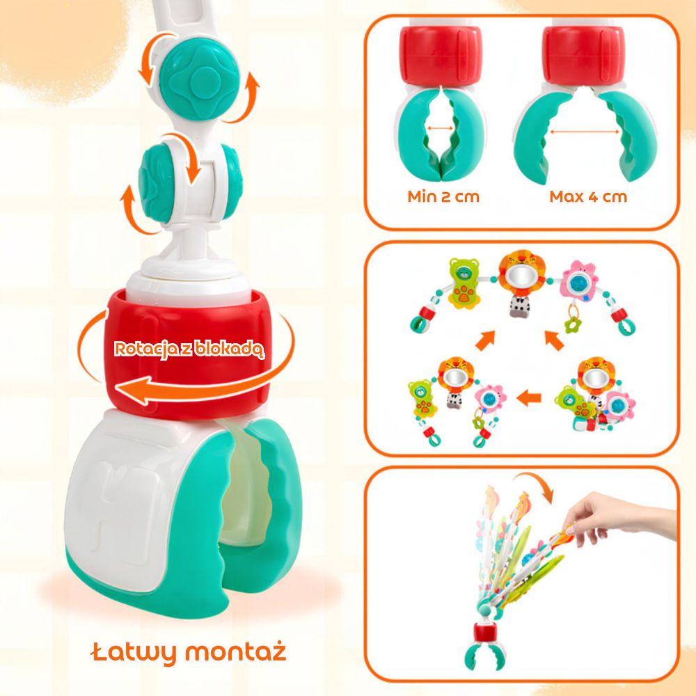 WOOPIE BABY Sensory Arch for Crib and Stroller Animals Lion Bear 