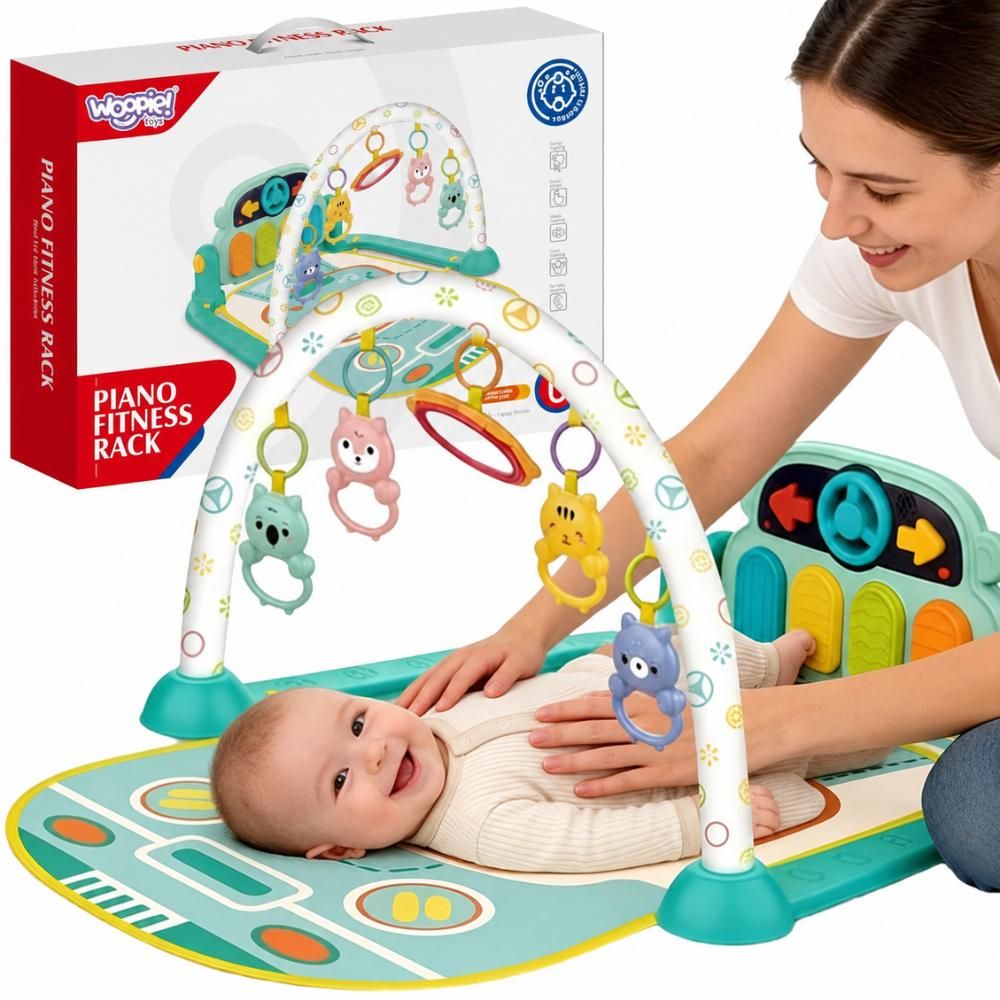 Interaktyvus žaidimų kilimėlis WOOPIE BABY su pianinu, 10 el.