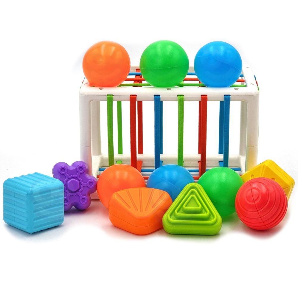 WOOPIE BABY Flexible Sensory Cube Sorter for Children Colorful Shapes 13 pcs. 