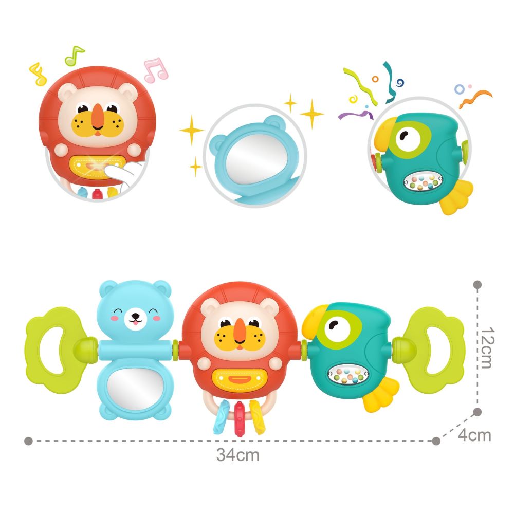 WOOPIE BABY Stroller Pendant Crib Sensory Playing Rattle Mirror 6m+ 