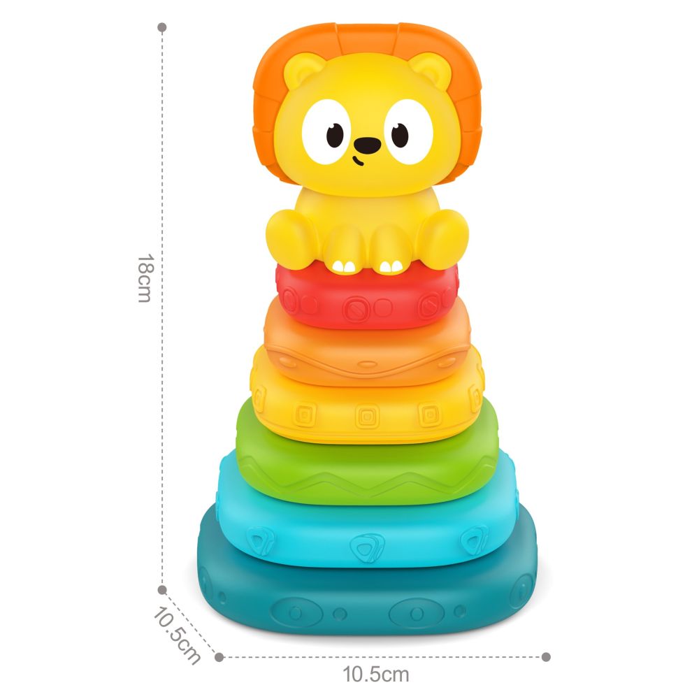 WOOPIE BABY Sensory Pyramid Tower Puzzle Lion 6m+ 