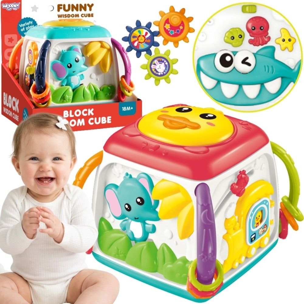 Interaktyvus daugiafunkcinis mokomasis kubas WOOPIE BABY, nuo 18 mėn.