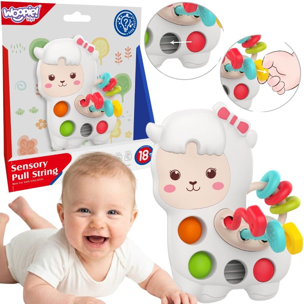 Daugiafunkcinis sensorinis žaislas WOOPIE BABY Montessori Lama, nuo 18 mėn.