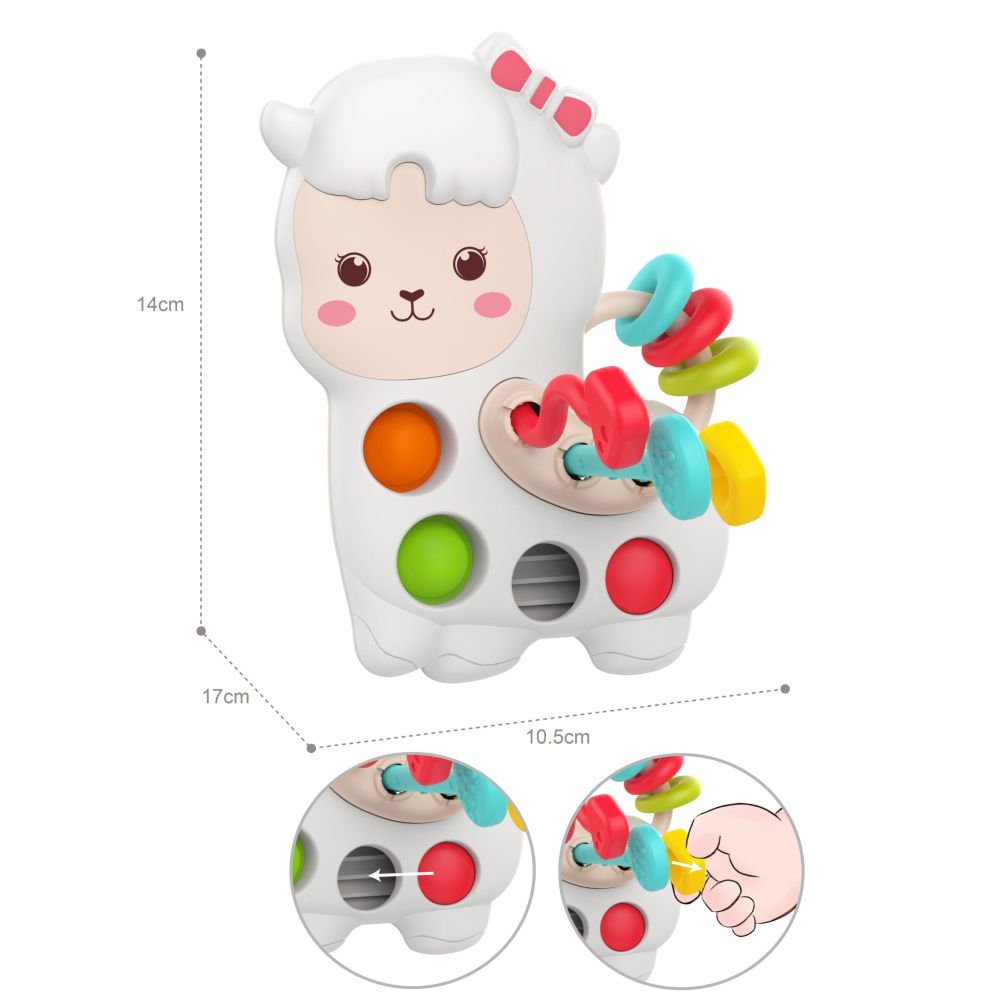 Daugiafunkcinis sensorinis žaislas WOOPIE BABY Montessori Lama, nuo 18 mėn.