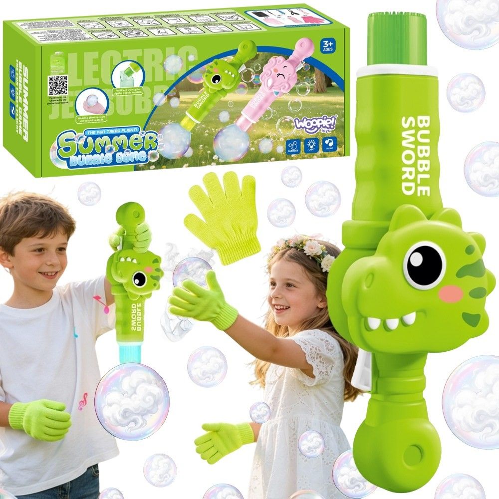 WOOPIE Dinosaur Smoke Bubble Gun Fog Bubble Machine Rechargeable 