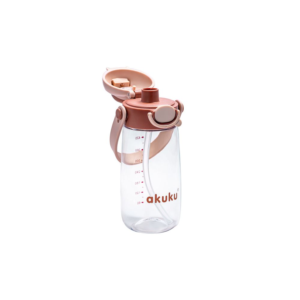 A0726 BIDON ZE SŁOMKĄ SZKOLNY 480ML MOCHA