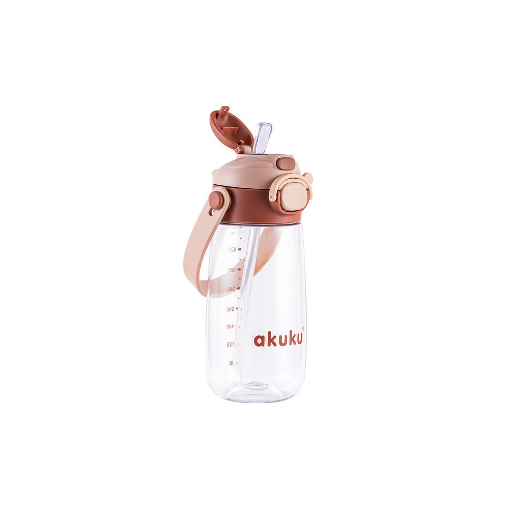 A0726 BIDON ZE SŁOMKĄ SZKOLNY 480ML MOCHA