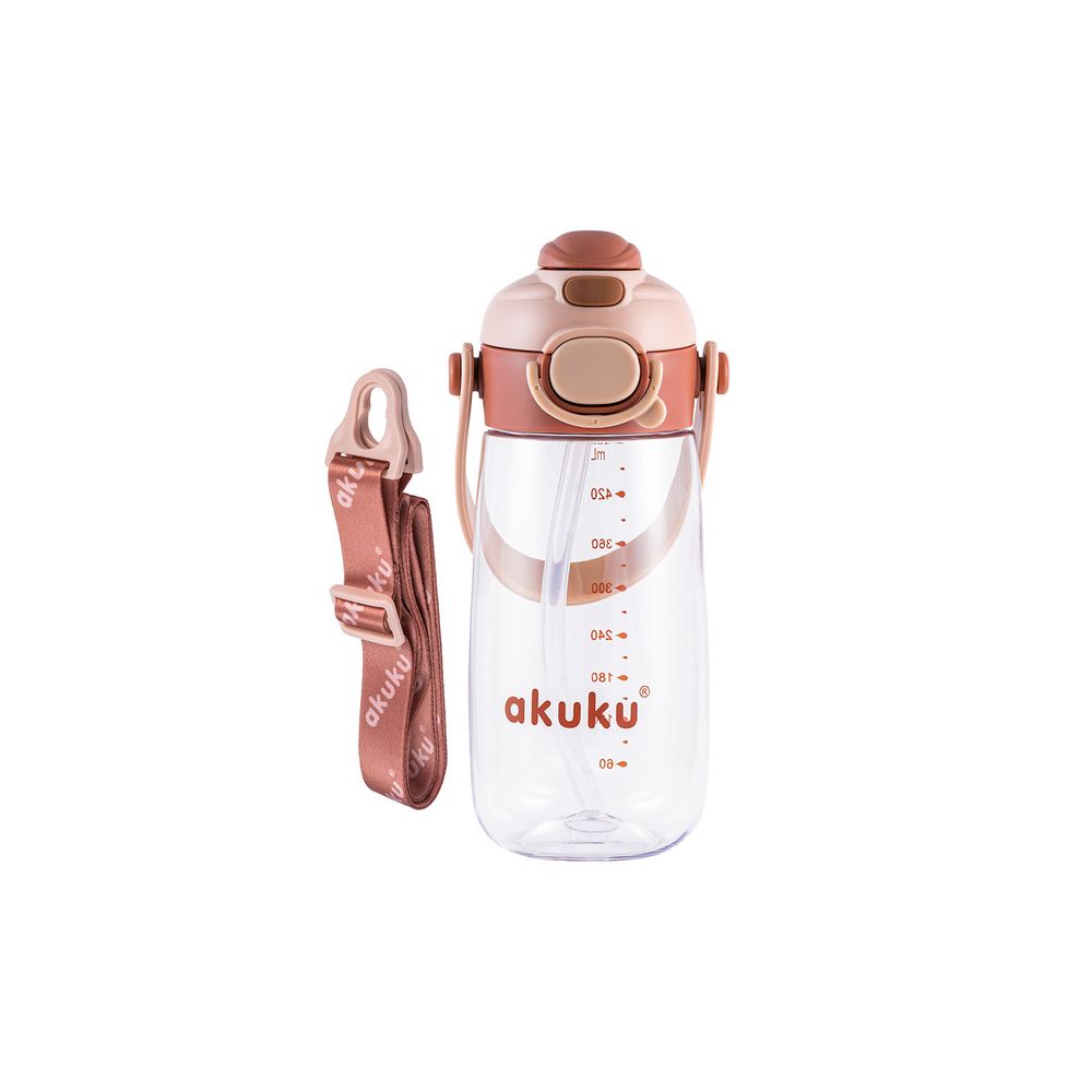 A0726 BIDON ZE SŁOMKĄ SZKOLNY 480ML MOCHA