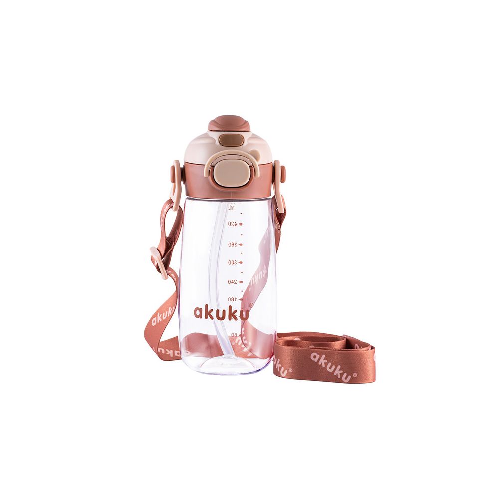 A0726 BIDON ZE SŁOMKĄ SZKOLNY 480ML MOCHA