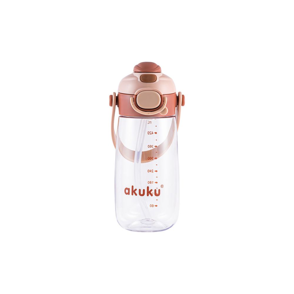 A0726 BIDON ZE SŁOMKĄ SZKOLNY 480ML MOCHA