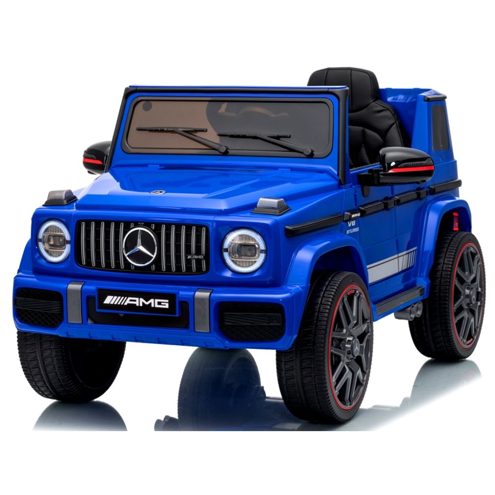Mercedes AMG G63 4x4 Niebieski Piankowe koła Eva, miękki fotelik Licencja LION