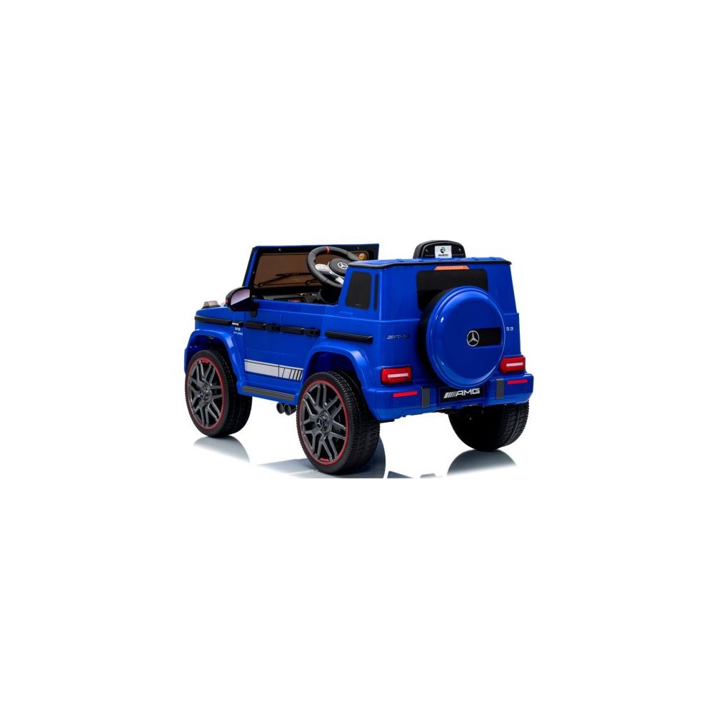 Mercedes AMG G63 4x4 Niebieski Piankowe koła Eva, miękki fotelik Licencja LION