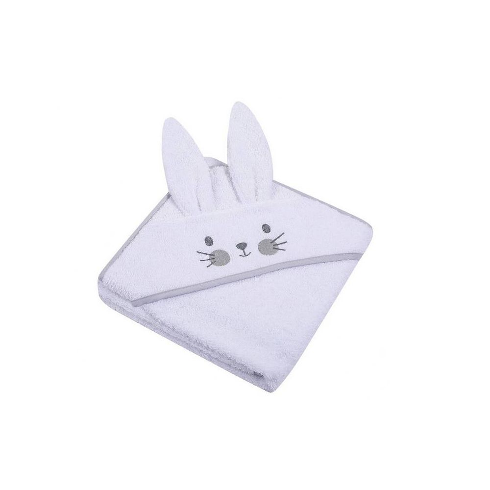 Rankšluostis - 327 - TERRY - ANIMALS II - BUNNY - dydis 80x80- BALTAS
