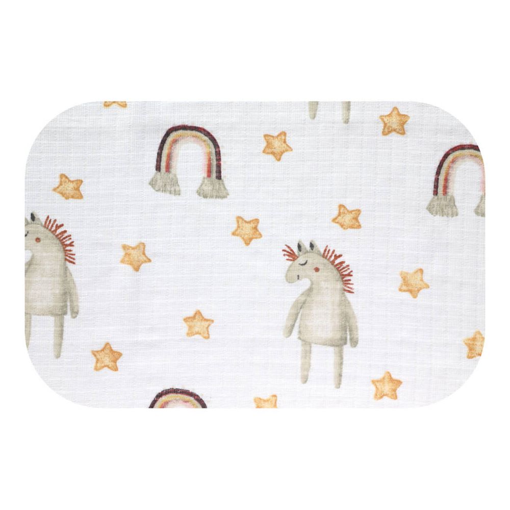 Diaper - 14015 - TETRA PRINT - EGA - HORSE and RAINBOW - size 70x80 cm