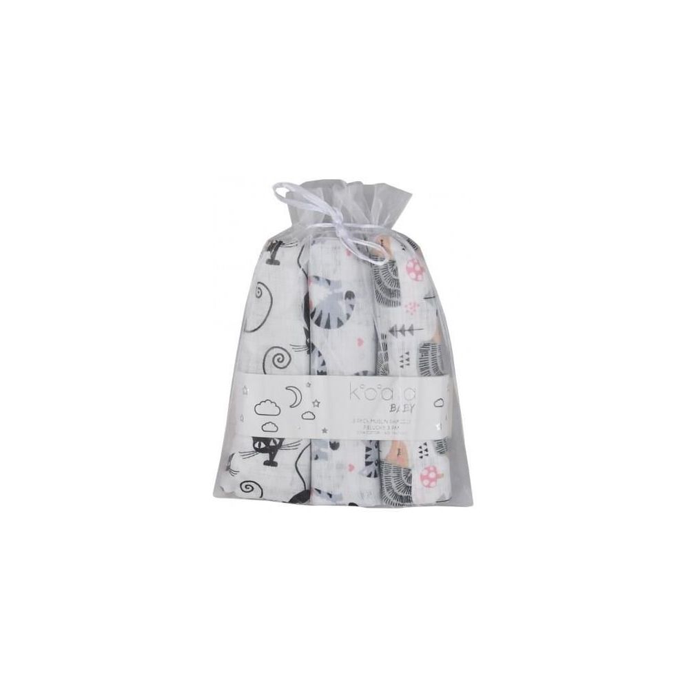 Diaper - SET - 07-8274 - TETRA PRINT - 3-pack - STARS - size 76x76 cm
