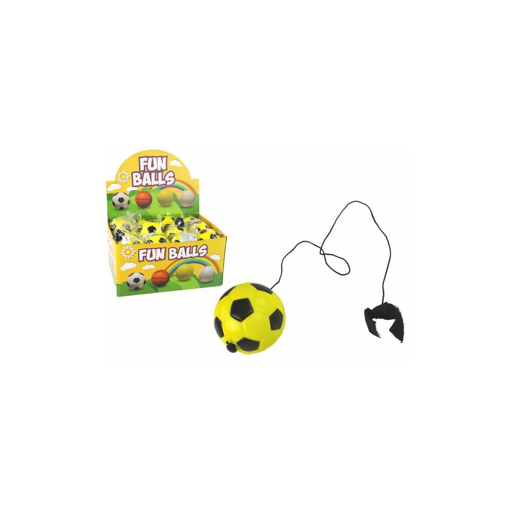 Piłka Nożna PU Na Gumce Jojo Do Odbijania 6 cm Żółta