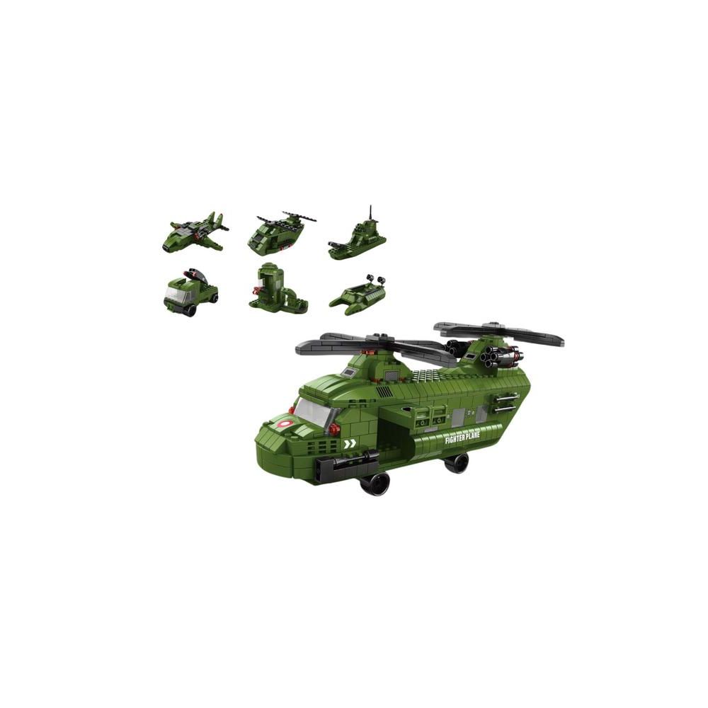 Zestaw Klocków Helikopter Wojskowy Militarny Zielony 1000 El