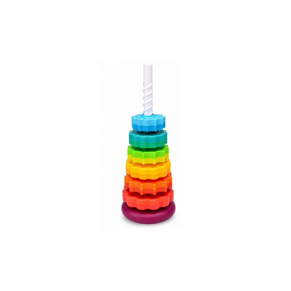 Piramida Obrotowa Wieża Sorter Układanka Tęczowa 36cm 6 El.