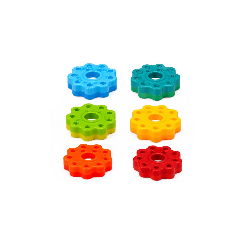 Piramida Obrotowa Wieża Sorter Układanka Tęczowa 36cm 6 El.