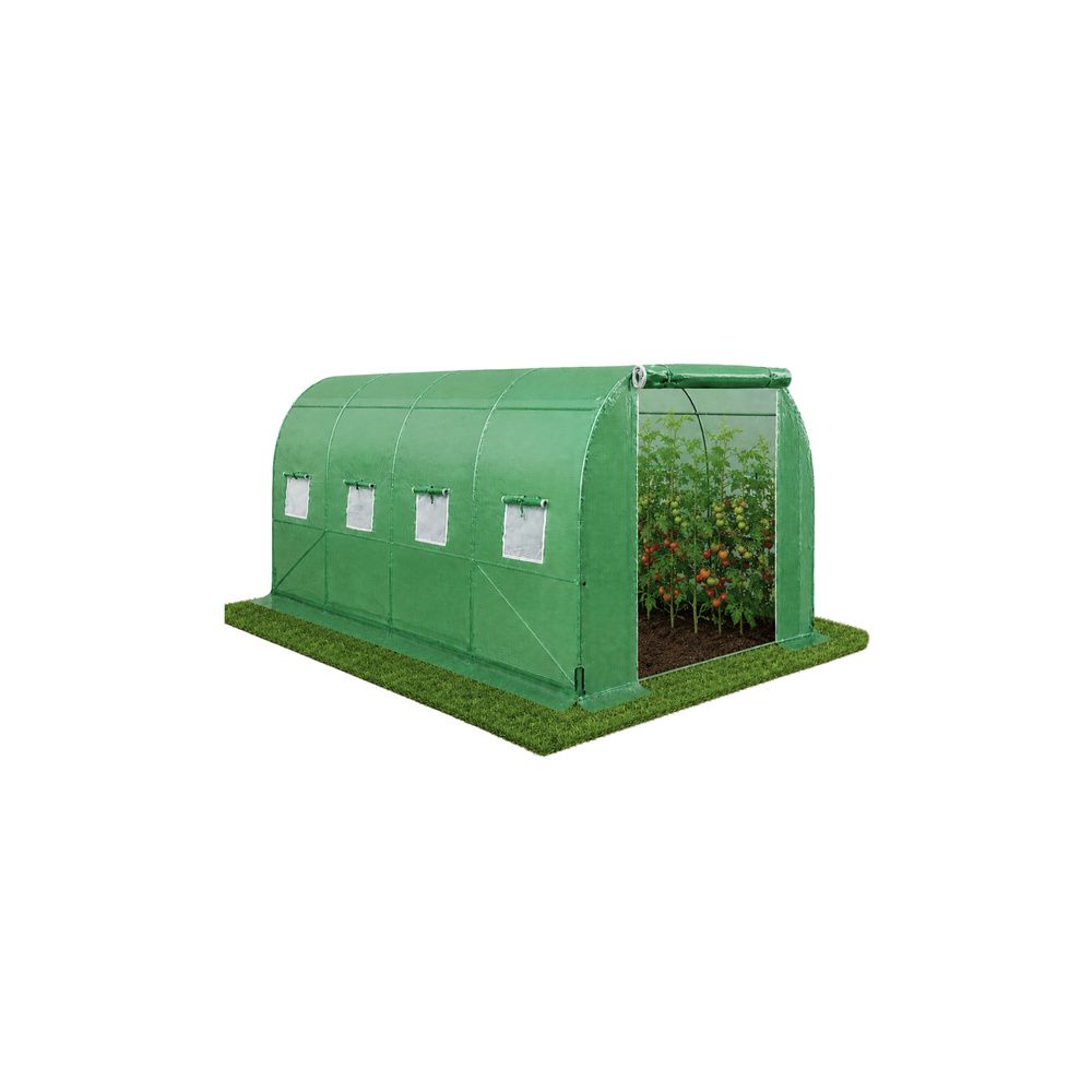 Tunel Ogrodowy Foliowy Szklarnia Na Warzywa Okna Zielony UV 4,5x2x2 M 9M²