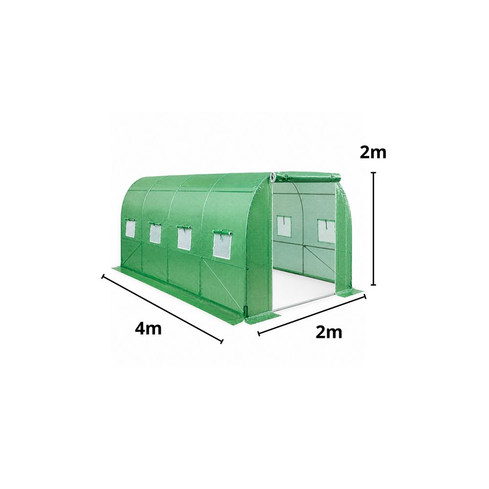 Tunel Ogrodowy Foliowy Szklarnia Na Warzywa Okna Zielony UV 4,5x2x2 M 9M²