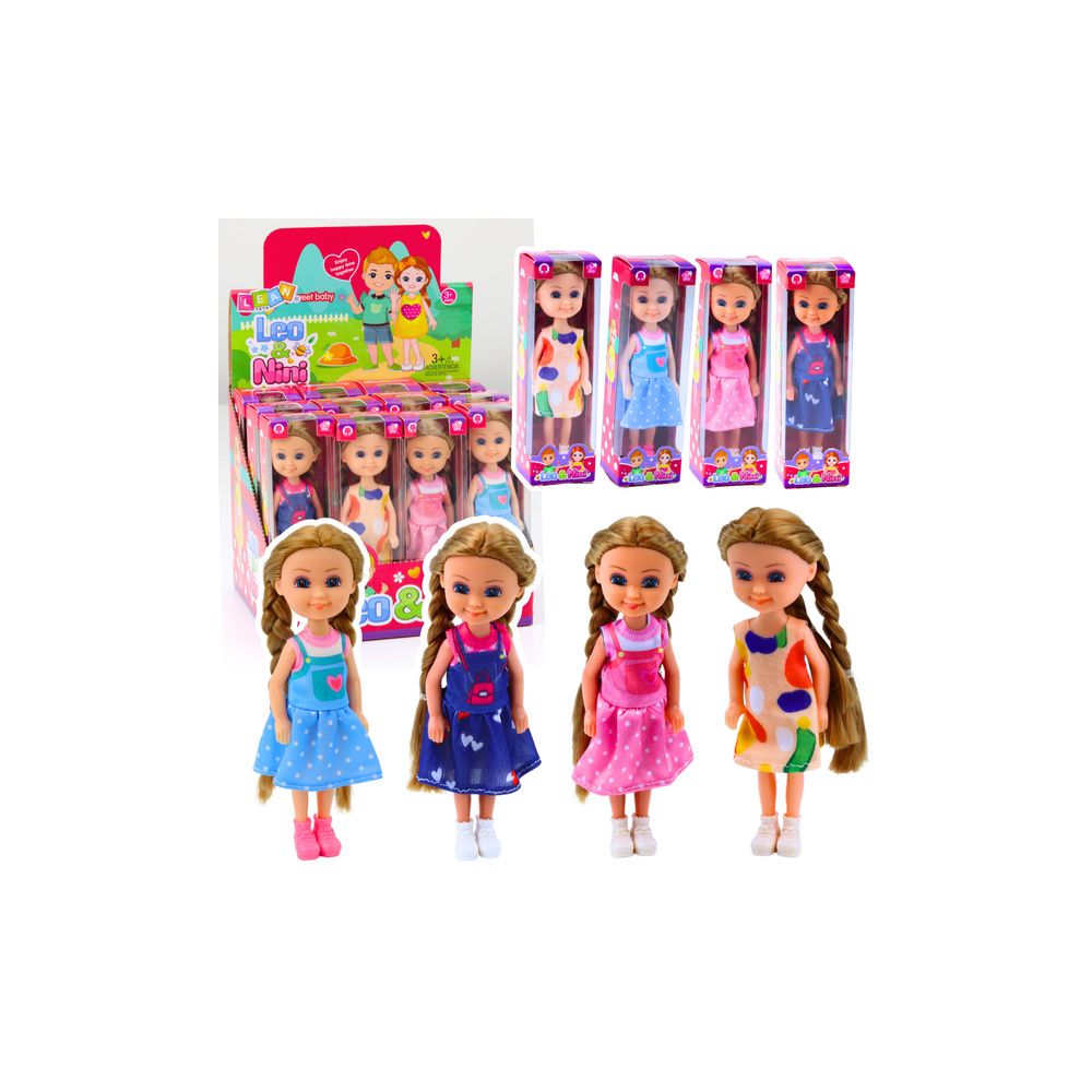Mini Laleczka Z Długimi Włosami W Sukience 15cm Mix