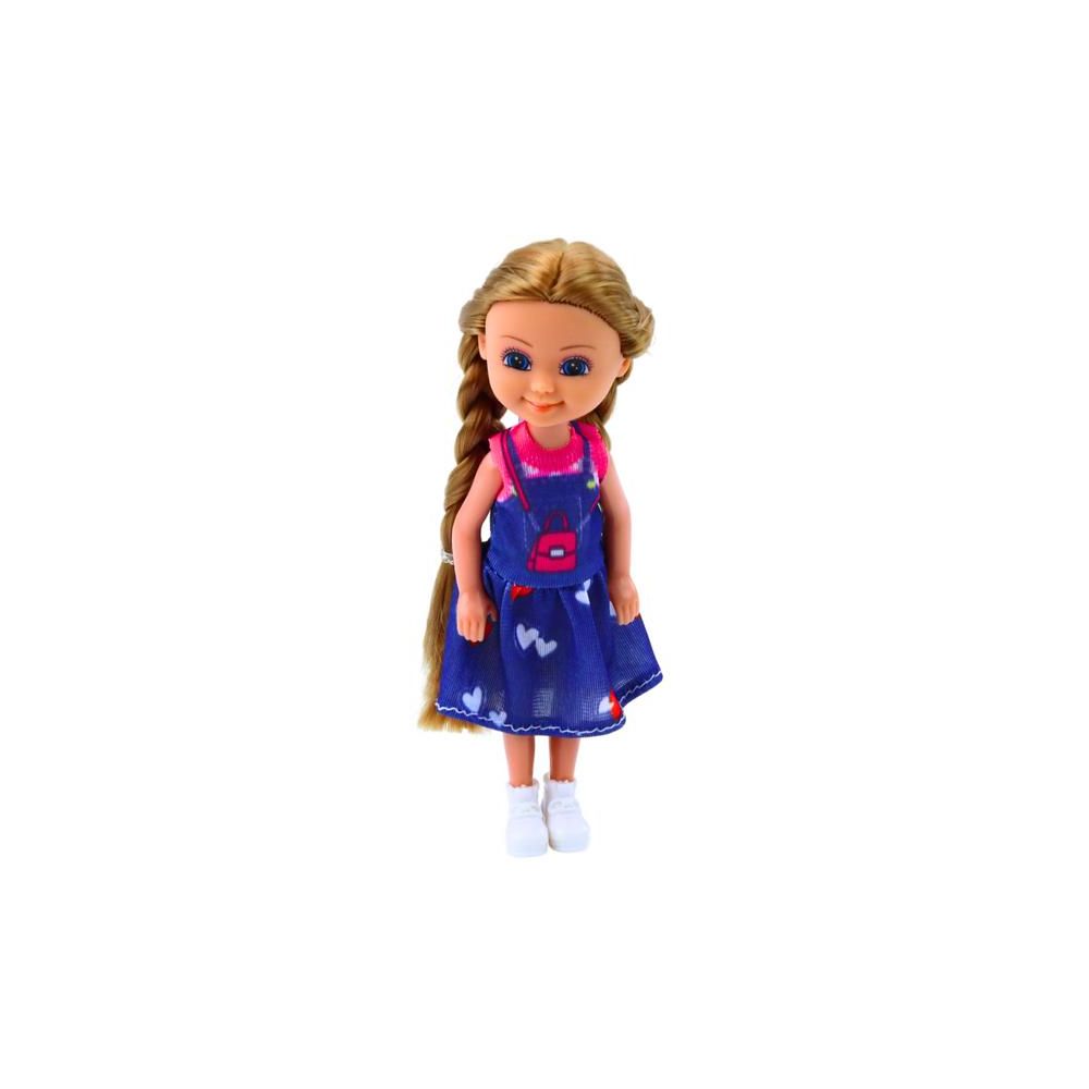 Mini Laleczka Z Długimi Włosami W Sukience 15cm Mix