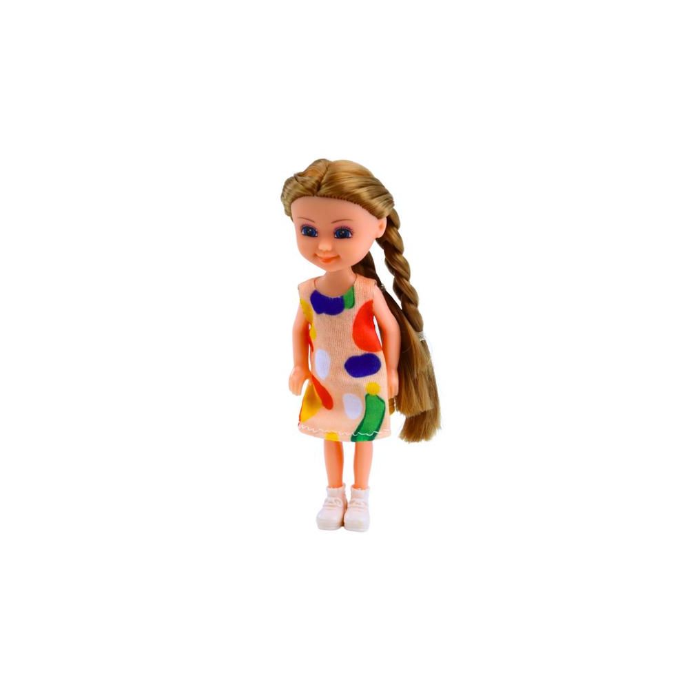Mini Laleczka Z Długimi Włosami W Sukience 15cm Mix