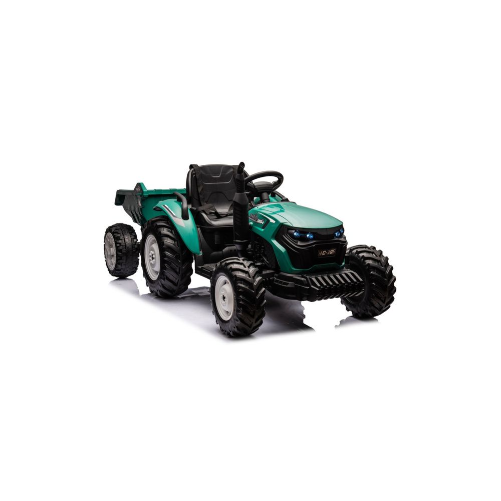 Traktor Na Akumulator HC-306 Z Przyczepą Ciemno Zielony 24V