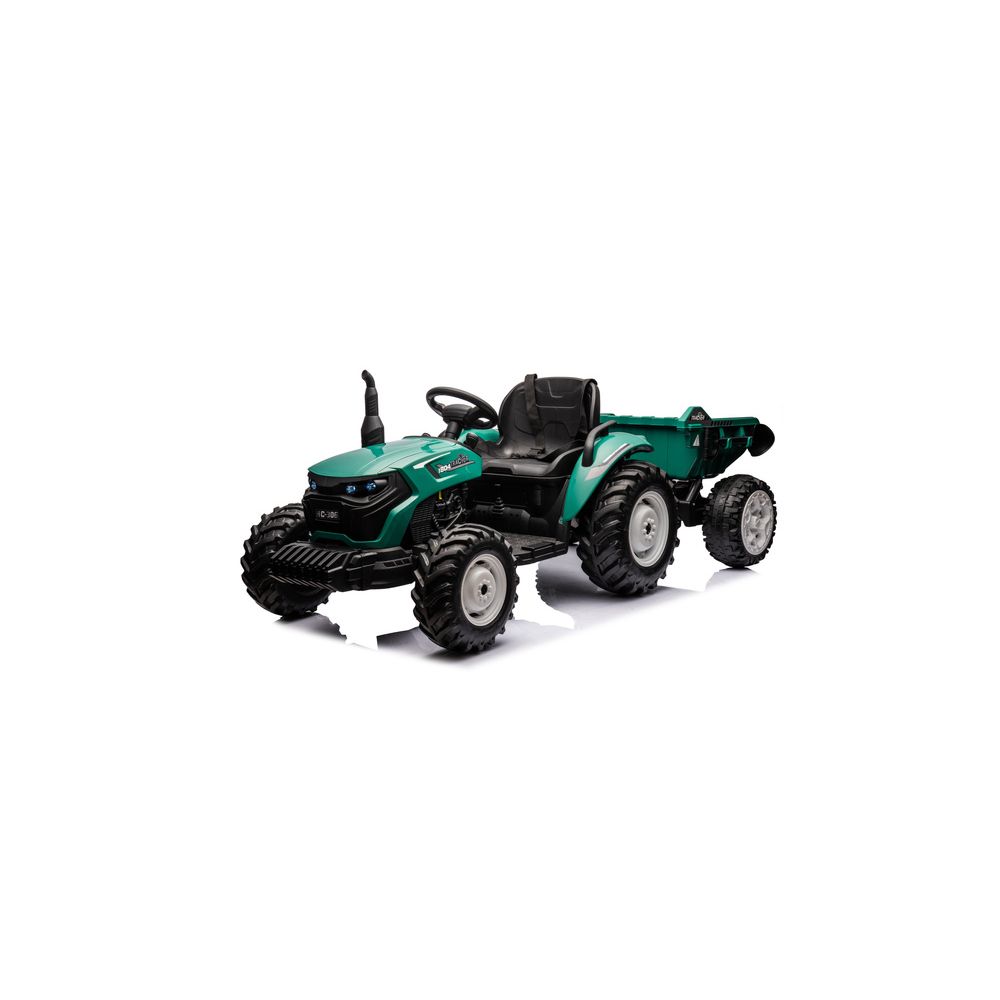 Traktor Na Akumulator HC-306 Z Przyczepą Ciemno Zielony 24V