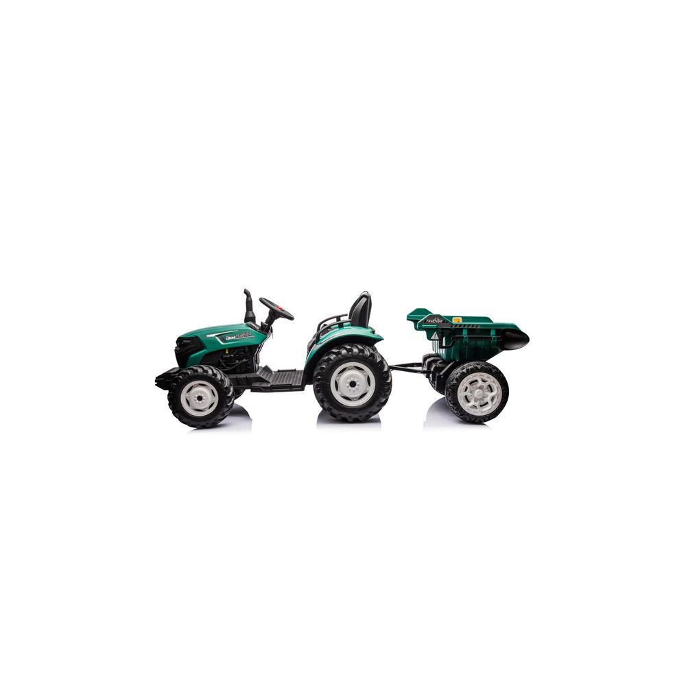 Traktor Na Akumulator HC-306 Z Przyczepą Ciemno Zielony 24V