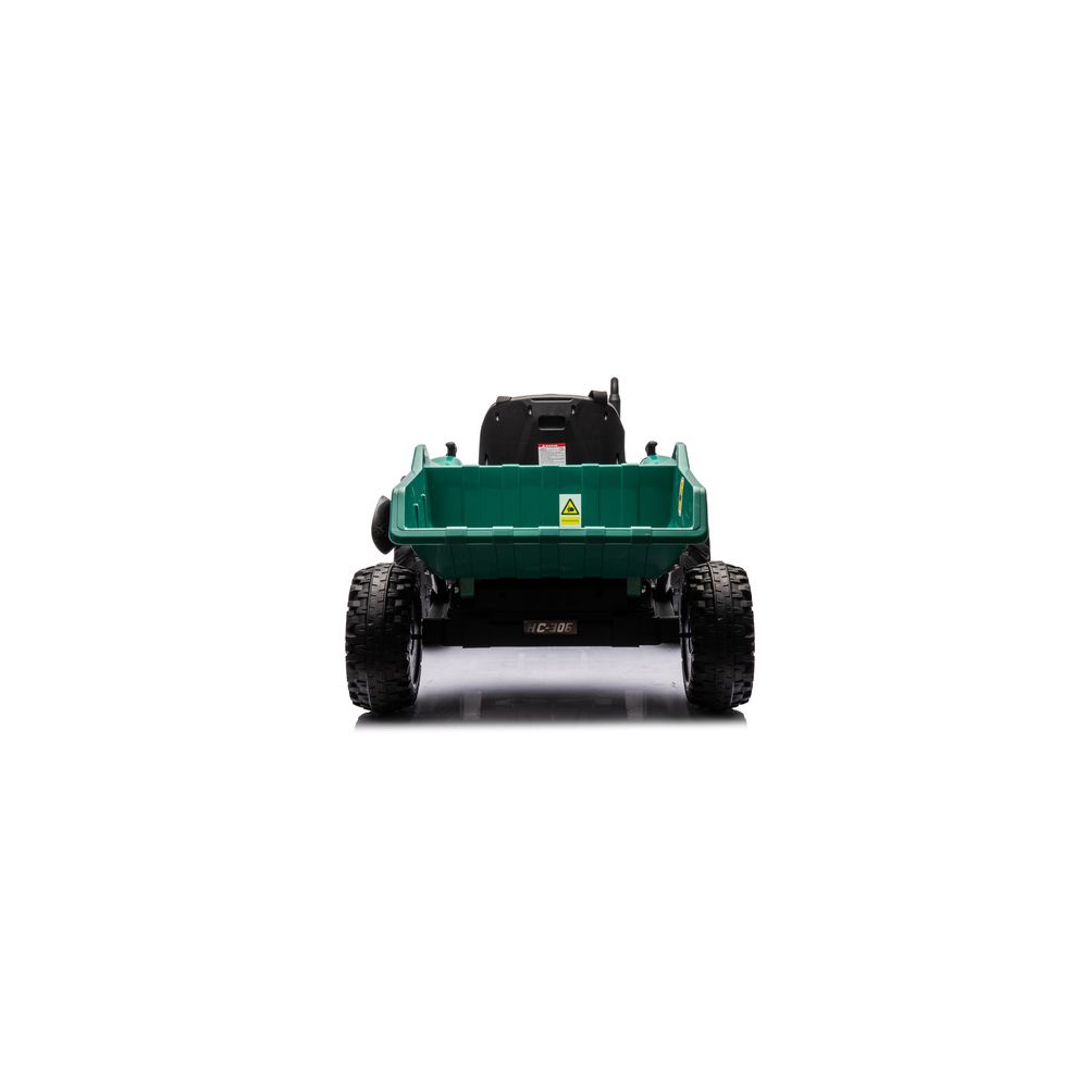 Traktor Na Akumulator HC-306 Z Przyczepą Ciemno Zielony 24V
