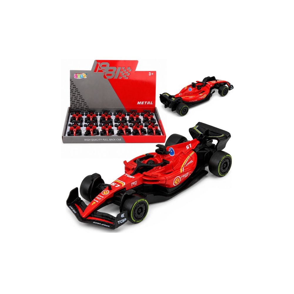 Autko Wyścigówka Metalowa Formuła Napęd Pull Back Czerwona 1:43