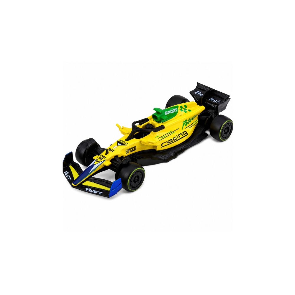 Autko Wyścigówka Metalowa Formuła Napęd Pull Back Żółta 1:43