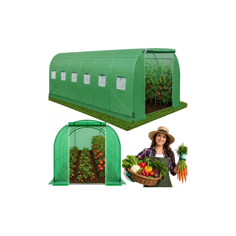 Tunel Ogrodowy Foliowy Szklarnia Na Warzywa PRO Stelaż 25MM 6x3x2M 18M²