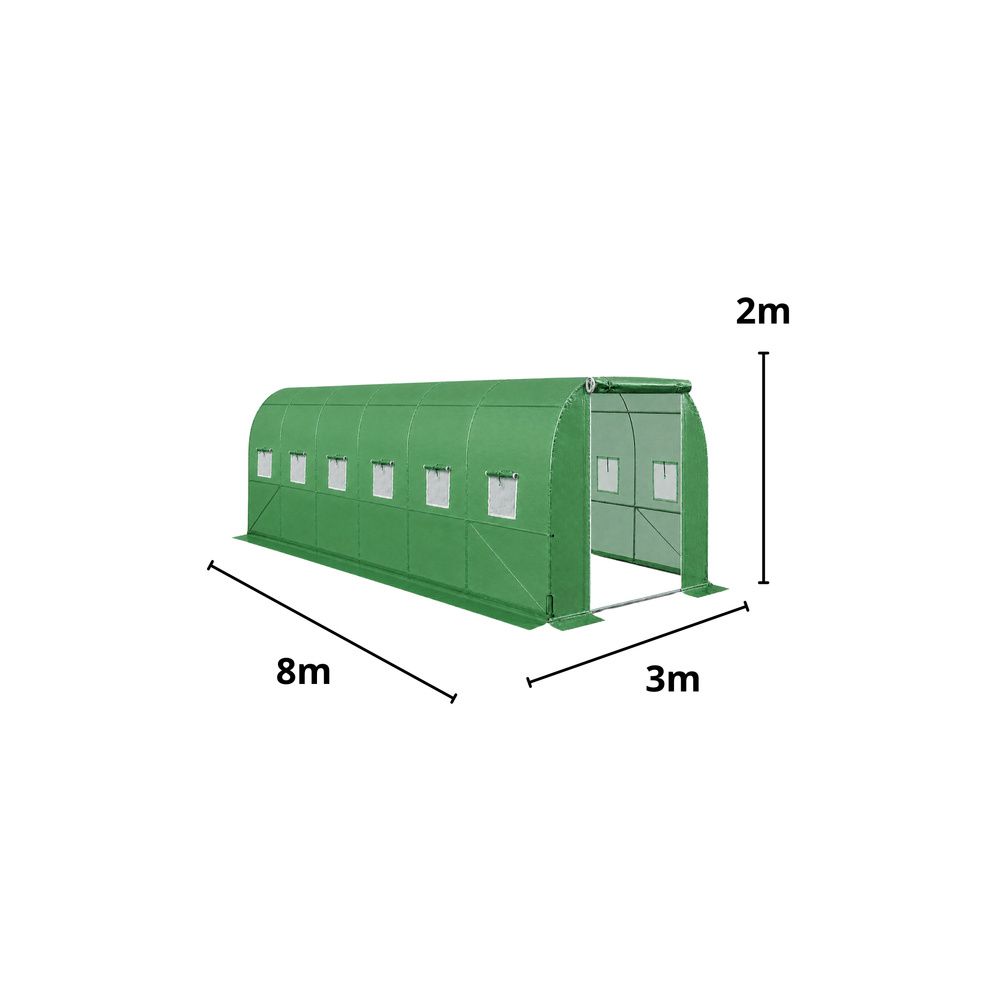 Tunel Ogrodowy Foliowy Szklarnia Na Warzywa PRO Stelaż 25MM 8x3x2M 24M²