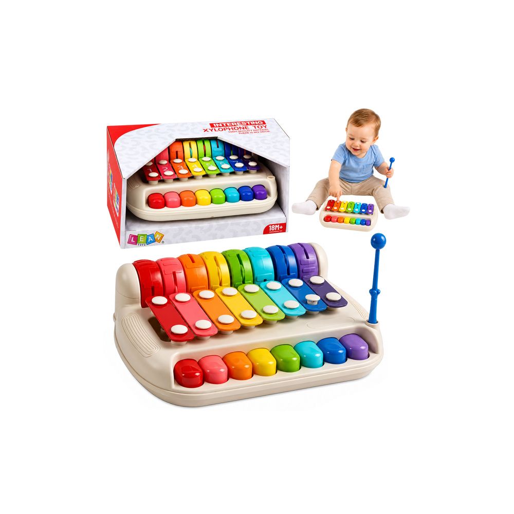 Ksylofon Dziecięcy Pianinko Kolorowe Instrument Muzyczny 2w1 Pałeczka