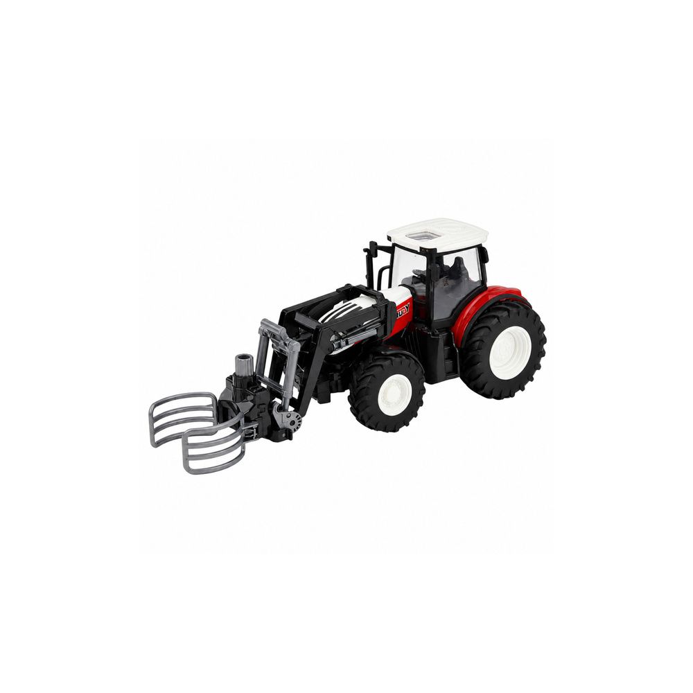 Traktor Rolniczy z Chwytakiem Do Bel Zdalnie Sterowany RC Czerwony 1:24