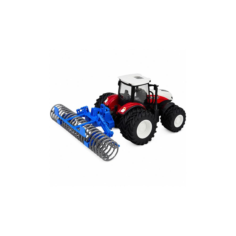 Traktor Z Wałem Rolniczym Zdalnie Sterowany RC Światła Czerwony 1:24