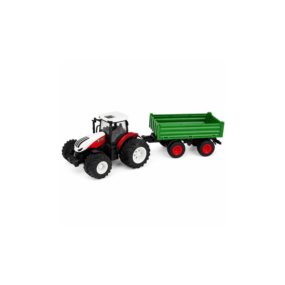Traktor Rolniczy Z Przyczepą Wywrotką Zdalnie Sterowany Światła Dźwięk 1:24