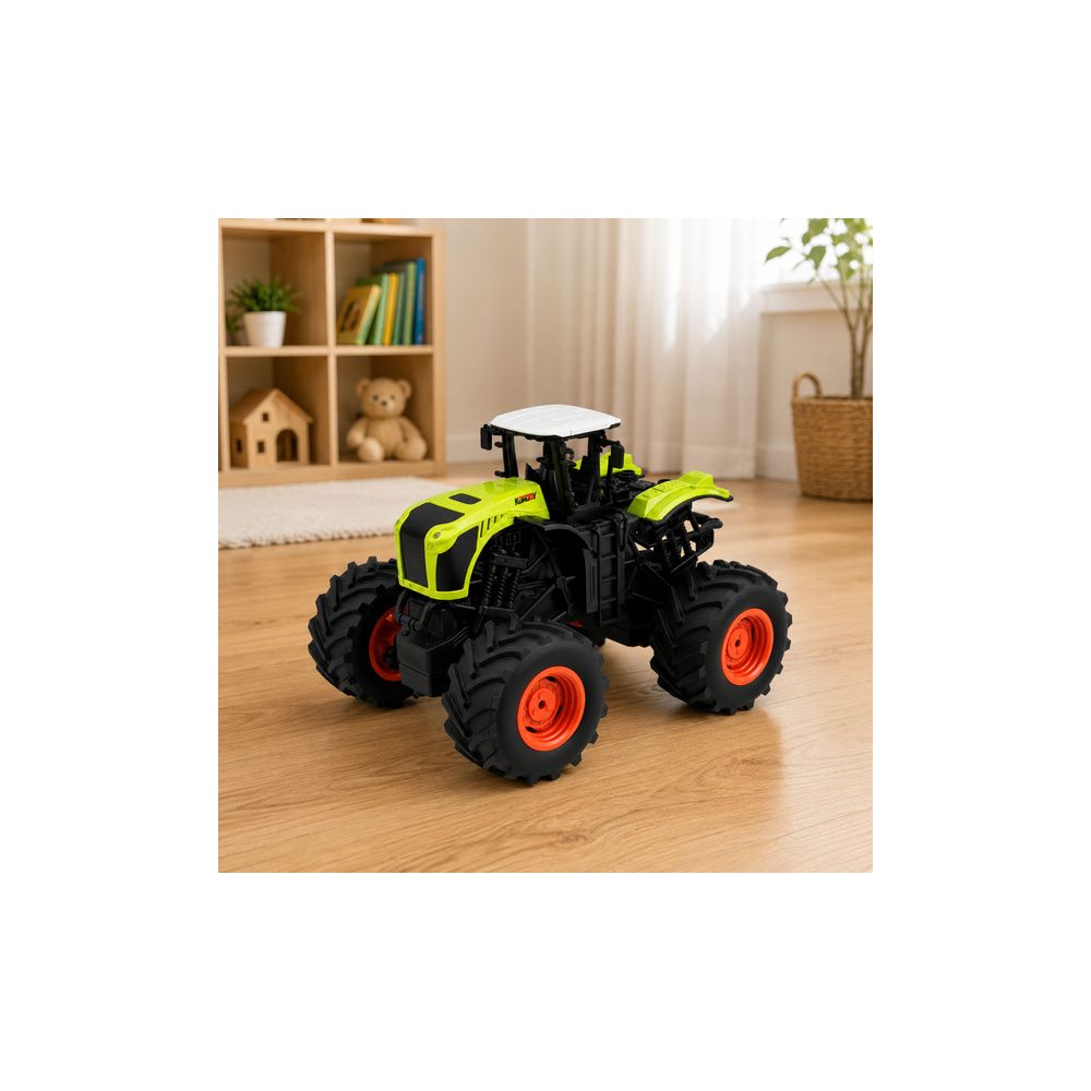 Wysoki Traktor Rolniczy Zdalnie Sterowany RC Zielony Światła Dźwięki 1:16
