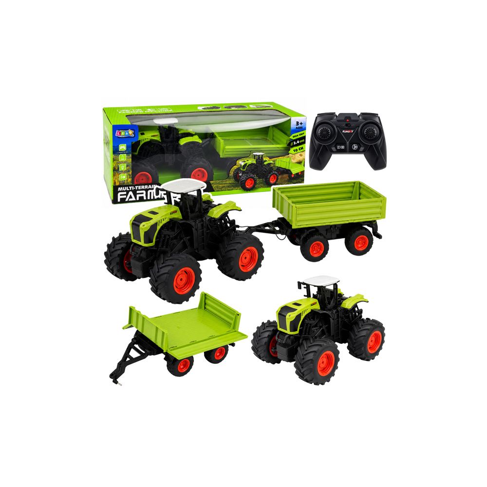 Wysoki Traktor Rolniczy Z Przyczepą Wywrotką Zdalnie Sterowany RC 1:16