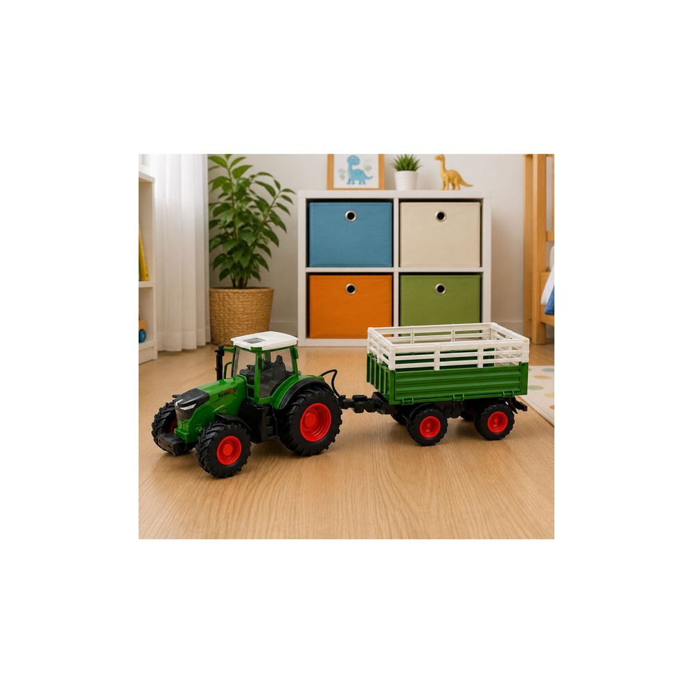 Traktor Rolniczy z Przyczepą Wywrotką Zdalnie Sterowany RC Światła 1:24