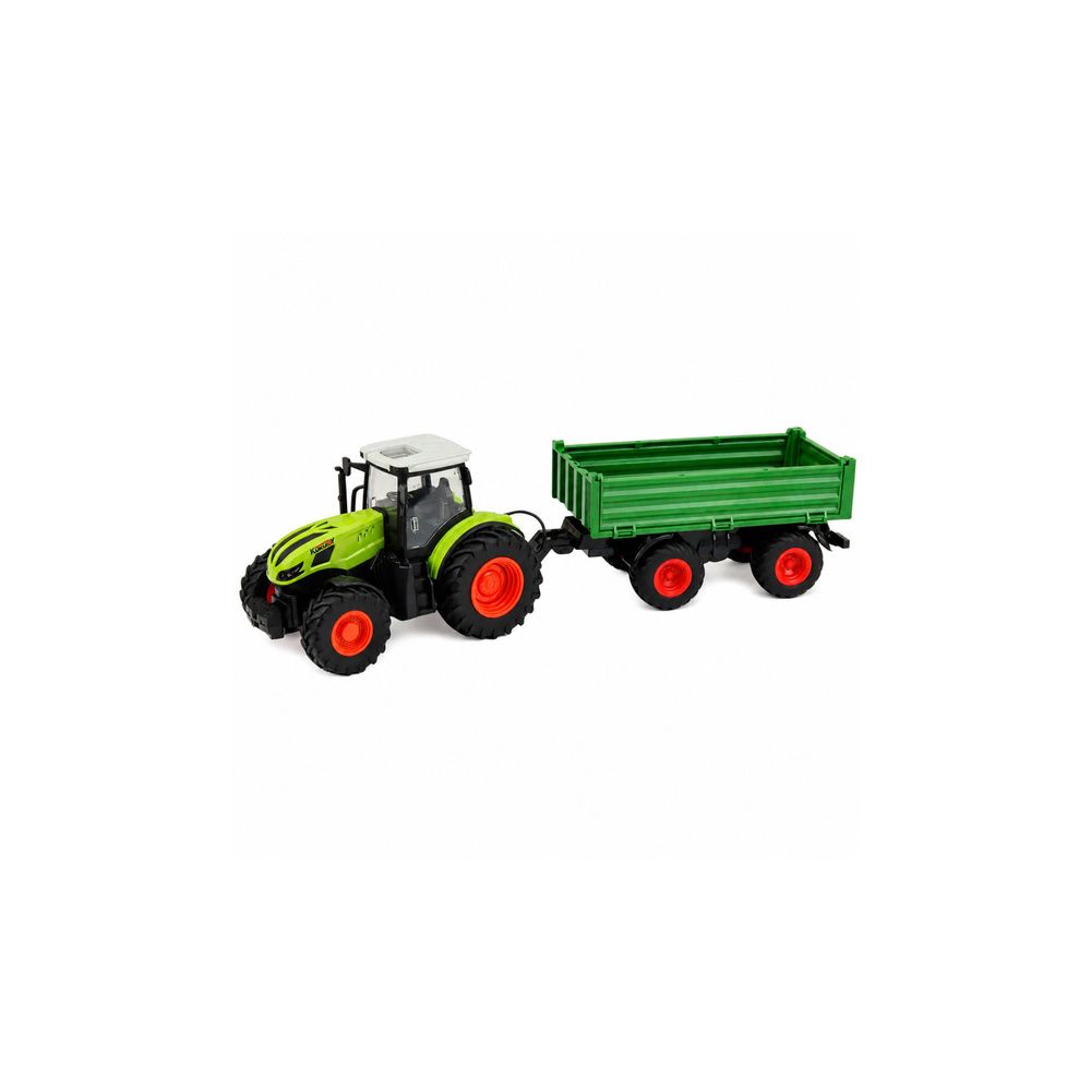 Traktor Rolniczy Z Przyczepą Wywrotką Zdalnie Sterowany RC Zielony 1:24