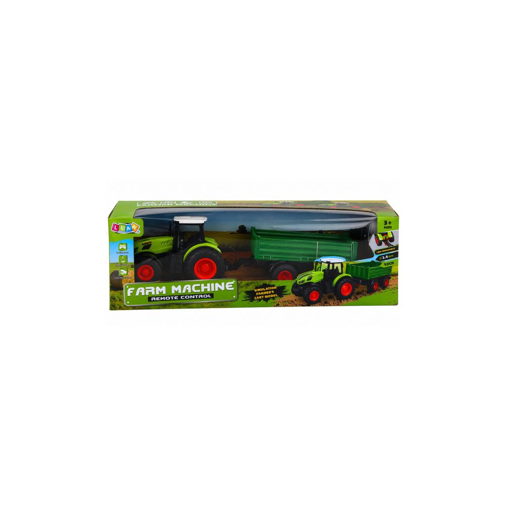 Traktor Rolniczy Z Przyczepą Wywrotką Zdalnie Sterowany RC Zielony 1:24